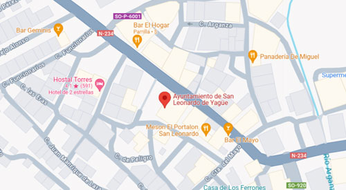 mapa Registro Civil-Juzgado de Paz de San Leonardo de Yagüe